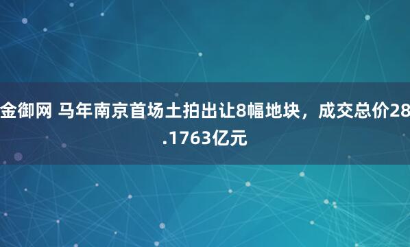 金御网 马年南京首场土拍出让8幅地块，成交总价28.1763亿元
