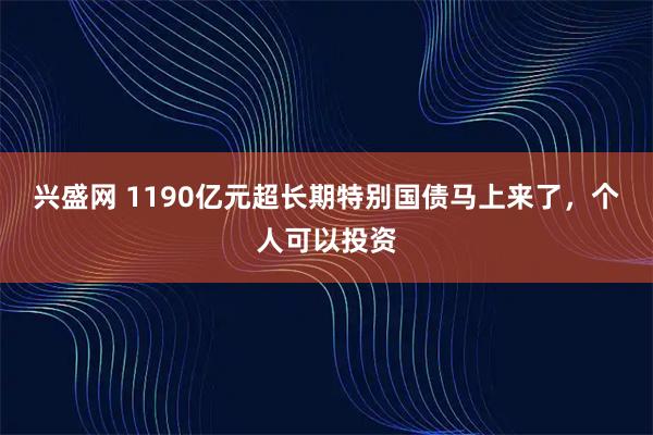 兴盛网 1190亿元超长期特别国债马上来了，个人可以投资