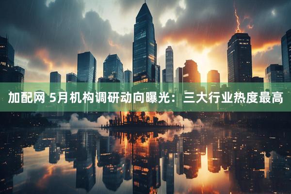 加配网 5月机构调研动向曝光：三大行业热度最高